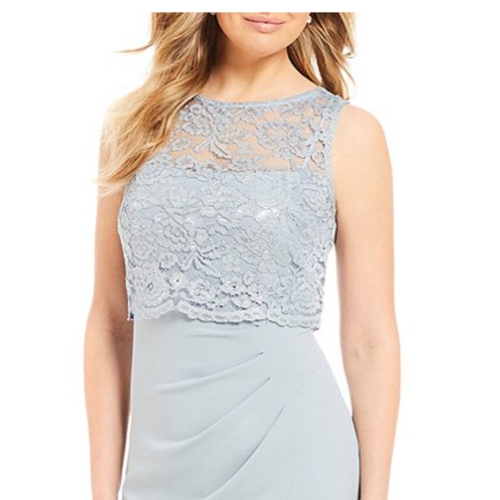 Marina Illusion Lace Gown